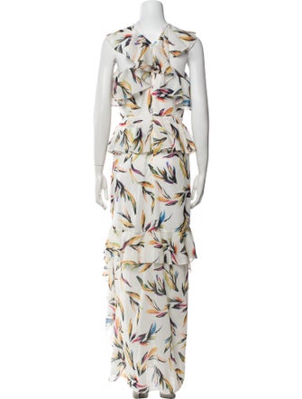 AMUR Floral Print Long Dress