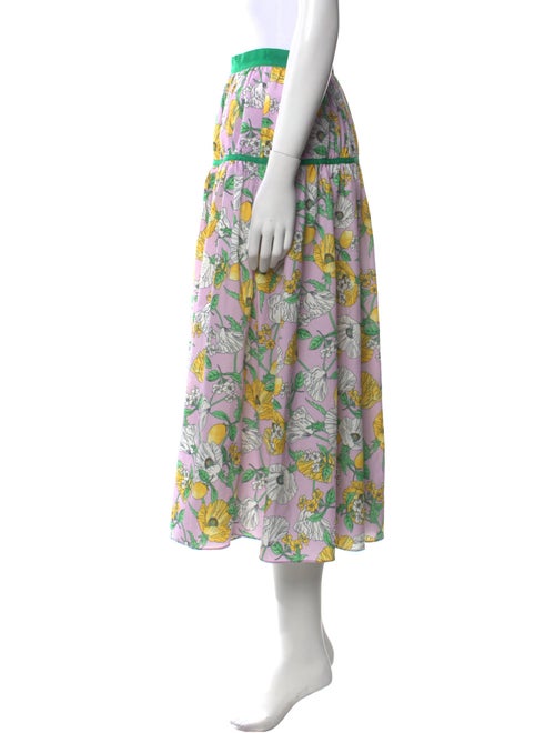 AMUR Floral Print Midi Length Skirt