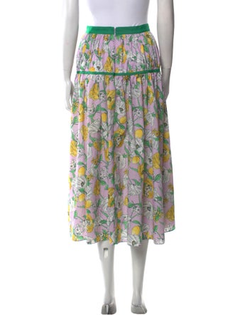 AMUR Floral Print Midi Length Skirt