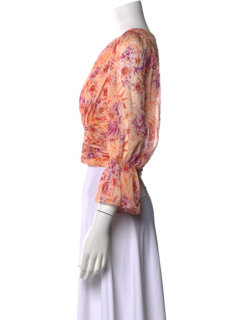 AMUR Silk Paisley Print Crop Top