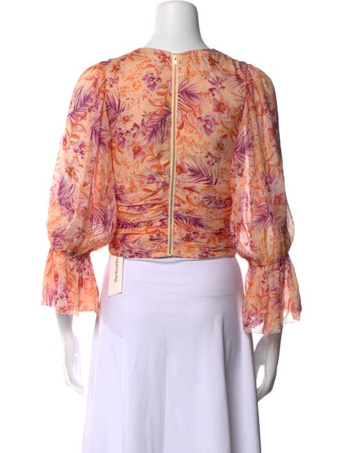 AMUR Silk Paisley Print Crop Top