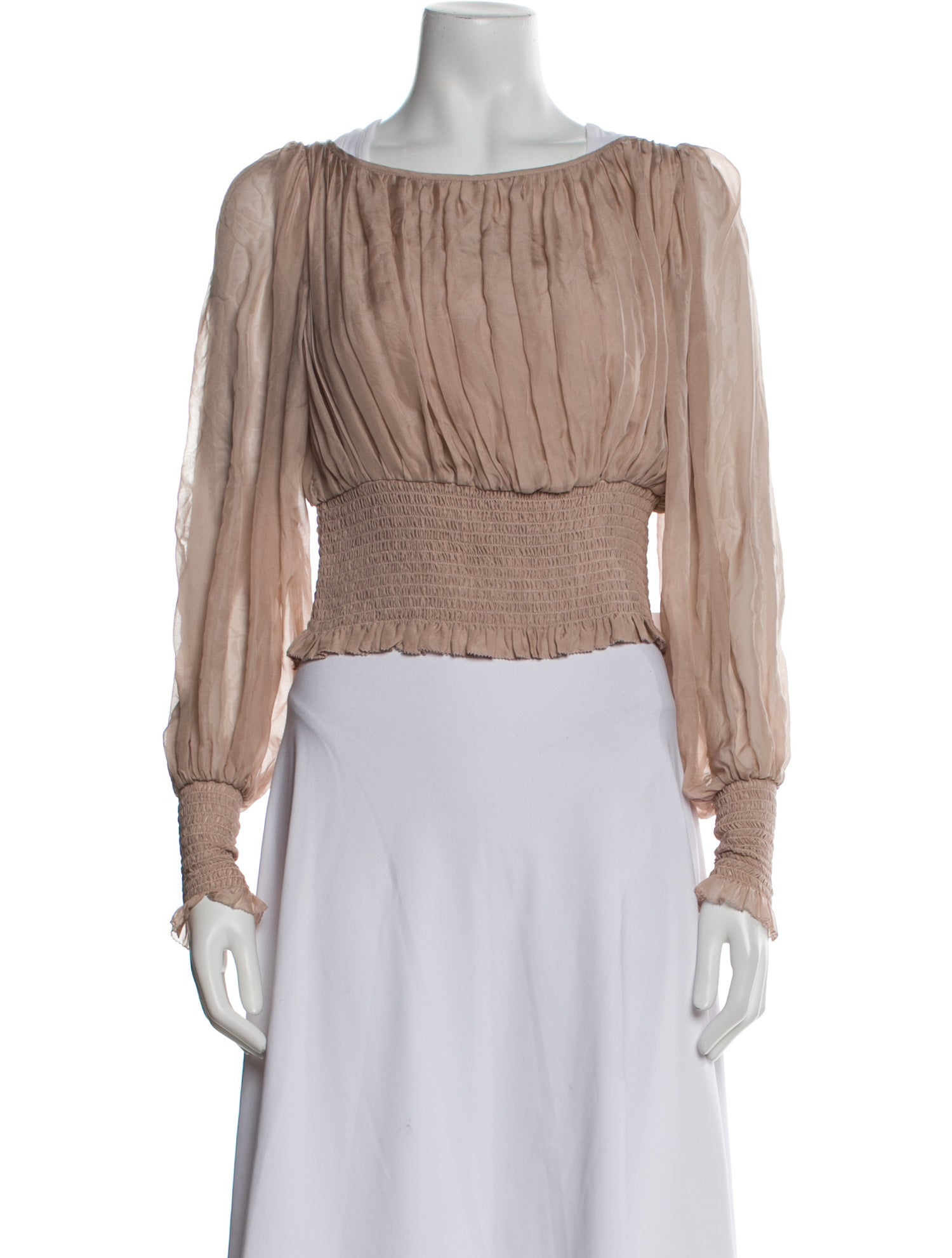 AMUR Silk Bateau Neckline Crop Top w/ Tags