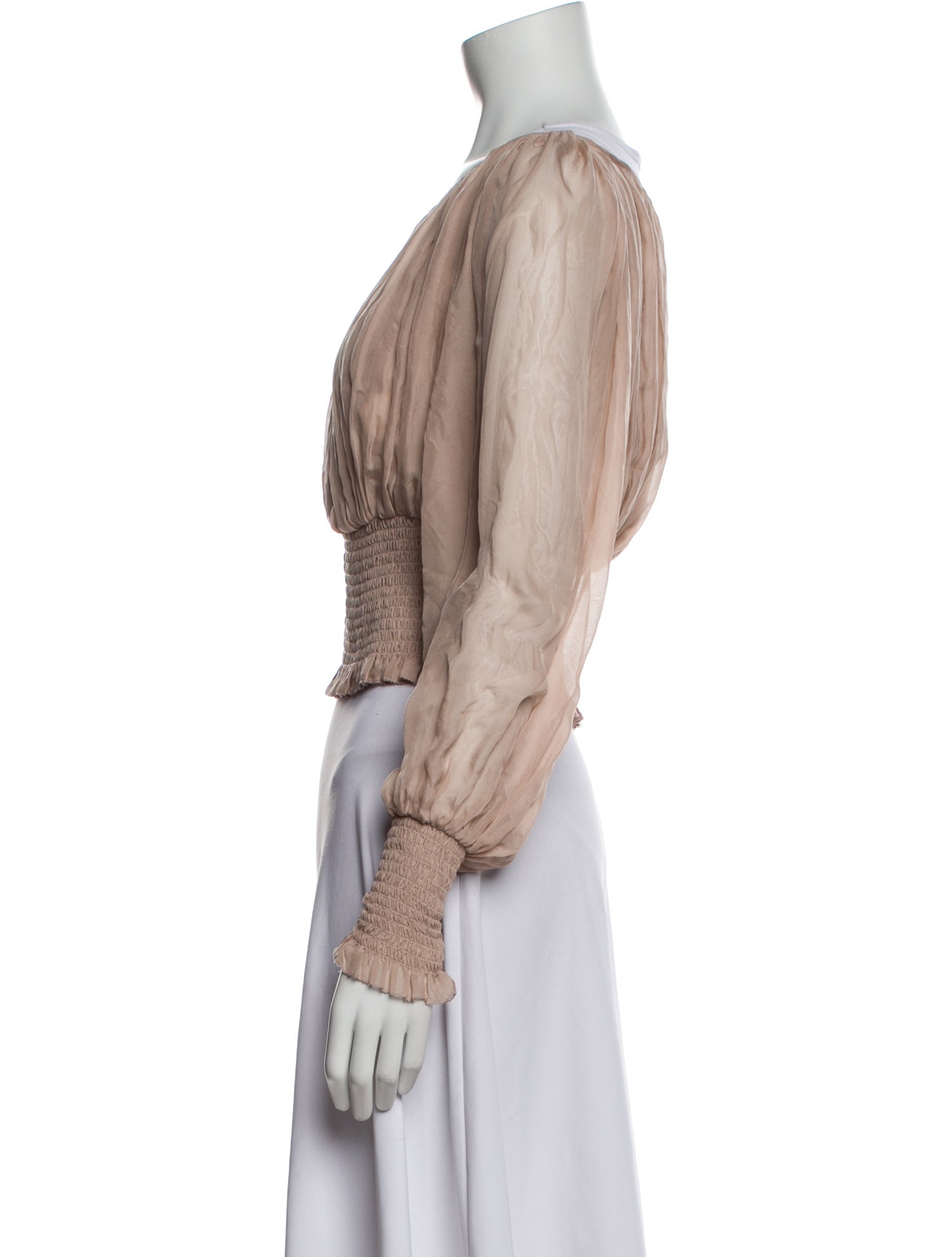 AMUR Silk Bateau Neckline Crop Top w/ Tags