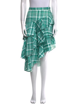 AMUR Plaid Print Knee-Length Skirt