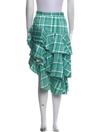 AMUR Plaid Print Knee-Length Skirt