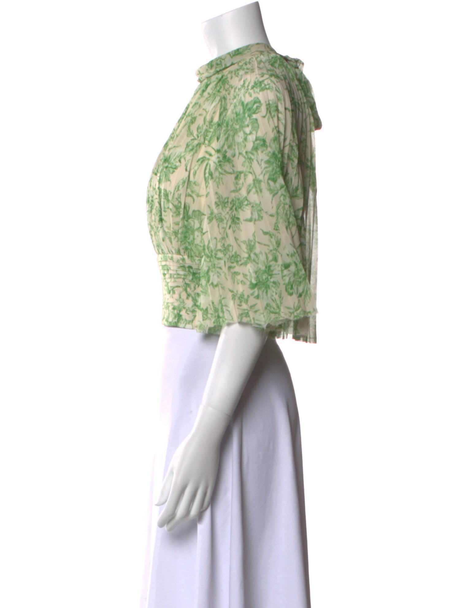 AMUR Printed Mock Neck Crop Top