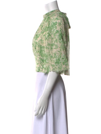 AMUR Printed Mock Neck Crop Top