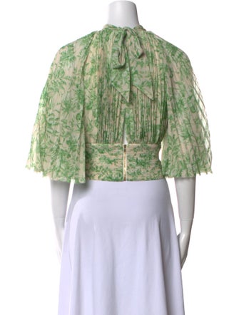 AMUR Printed Mock Neck Crop Top