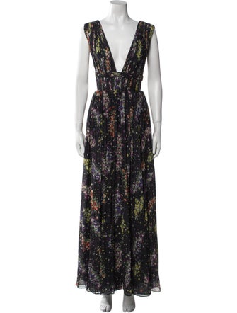 AMUR Floral Print Long Dress