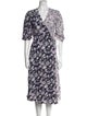 AMUR Floral Print Midi Length Dress