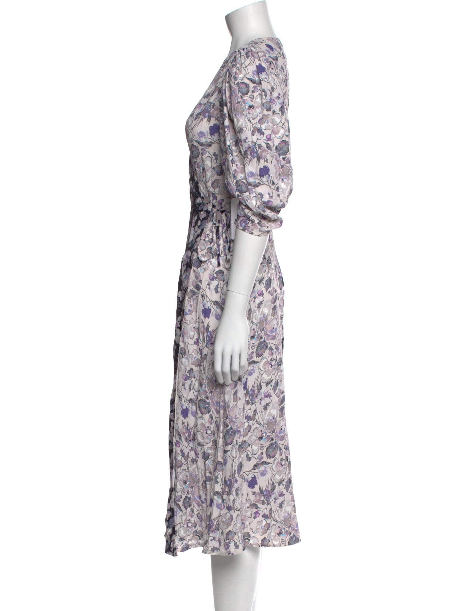 AMUR Floral Print Midi Length Dress