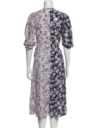 AMUR Floral Print Midi Length Dress