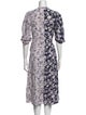 AMUR Floral Print Midi Length Dress