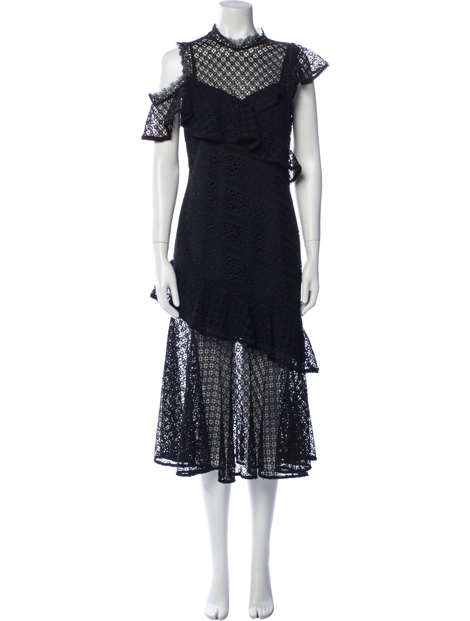 AMUR Lace Pattern Long Dress