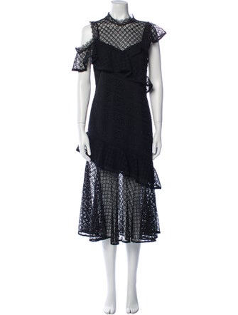 AMUR Lace Pattern Long Dress