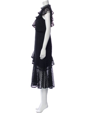 AMUR Lace Pattern Long Dress