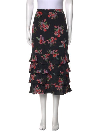 AMUR Silk Midi Length Skirt