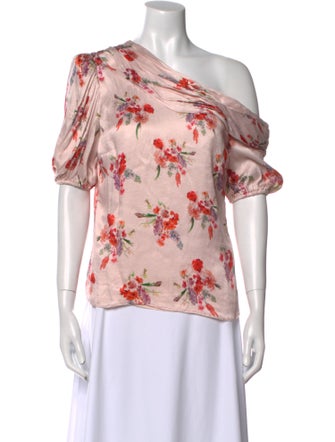 AMUR Floral Print Cowl Neck Blouse