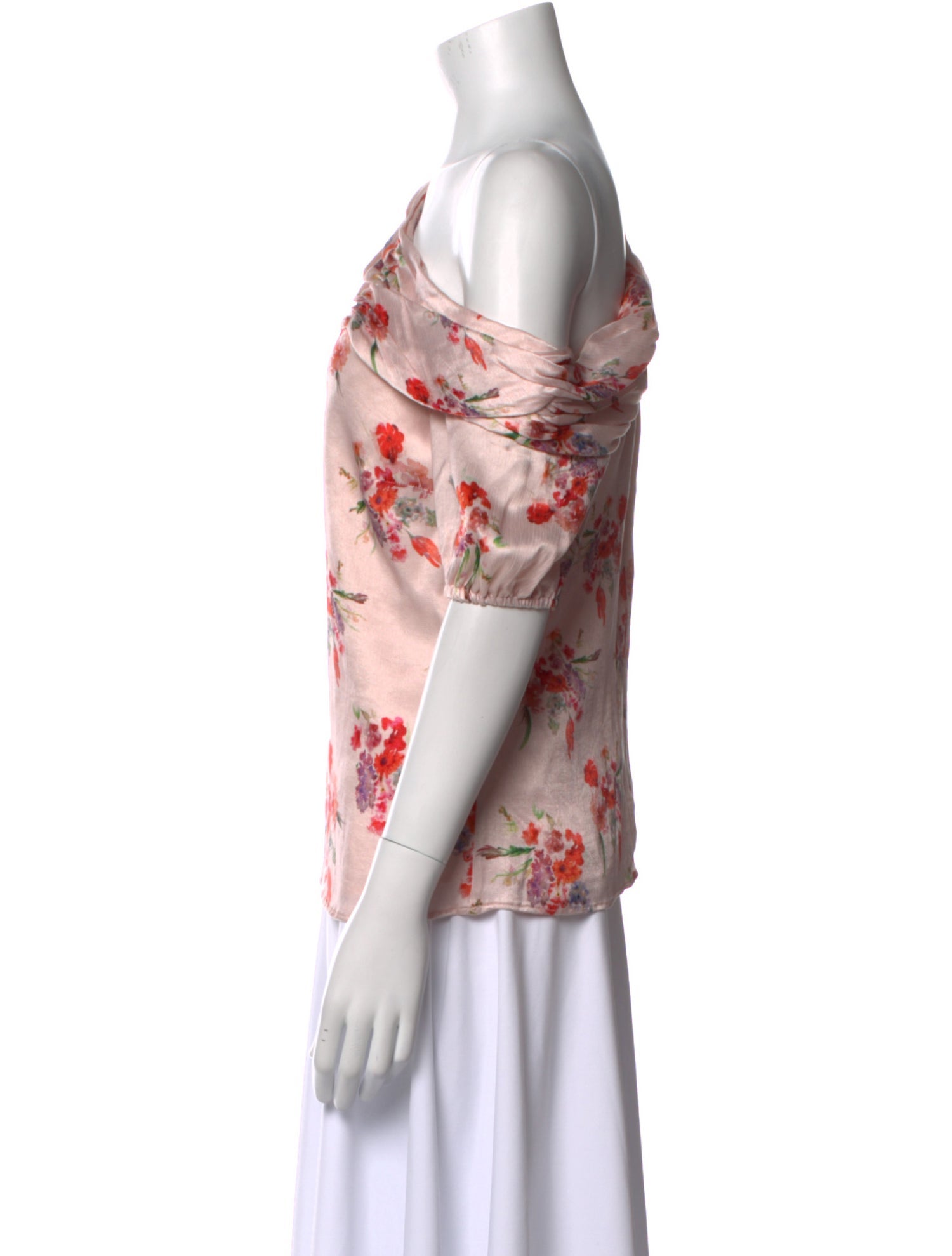 AMUR Floral Print Cowl Neck Blouse