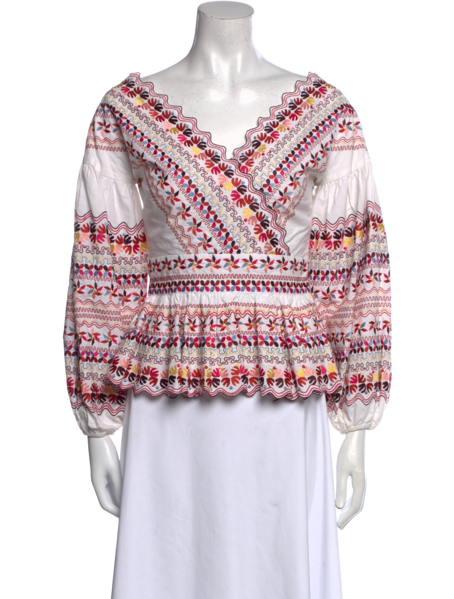 AMUR Printed V-Neck Blouse