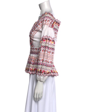 AMUR Printed V-Neck Blouse