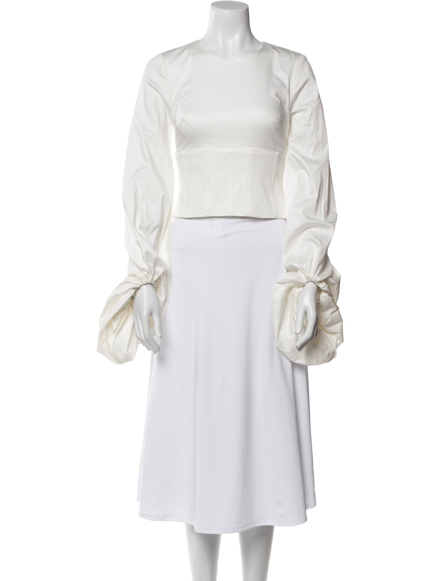 AMUR Square Neckline Long Sleeve Crop Top