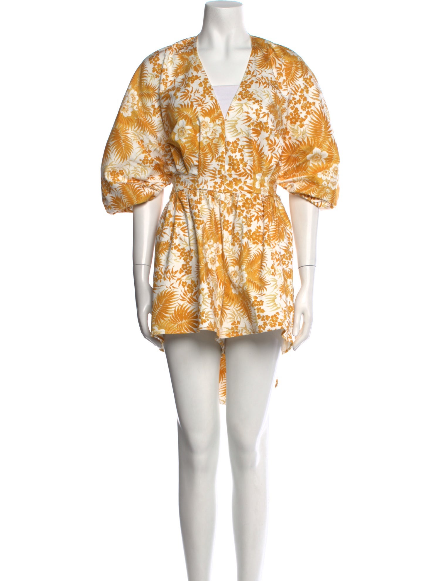 AMUR Floral Print V-Neck Romper