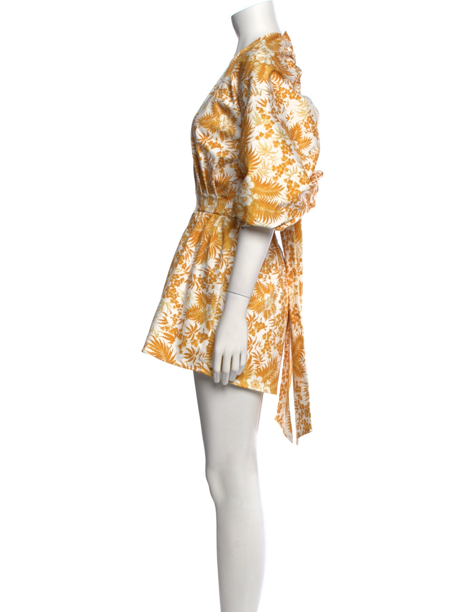 AMUR Floral Print V-Neck Romper