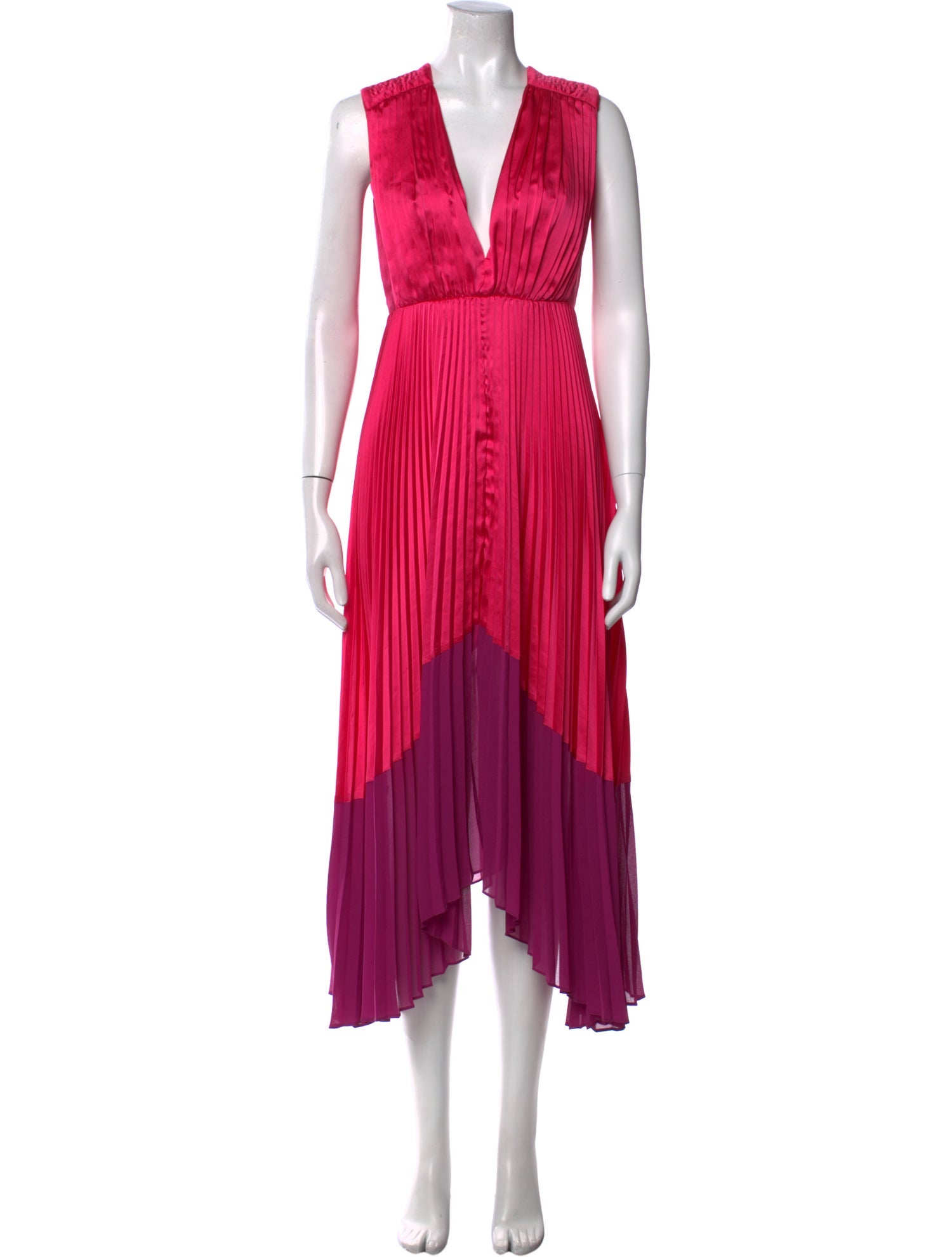 AMUR Colorblock Pattern Long Dress