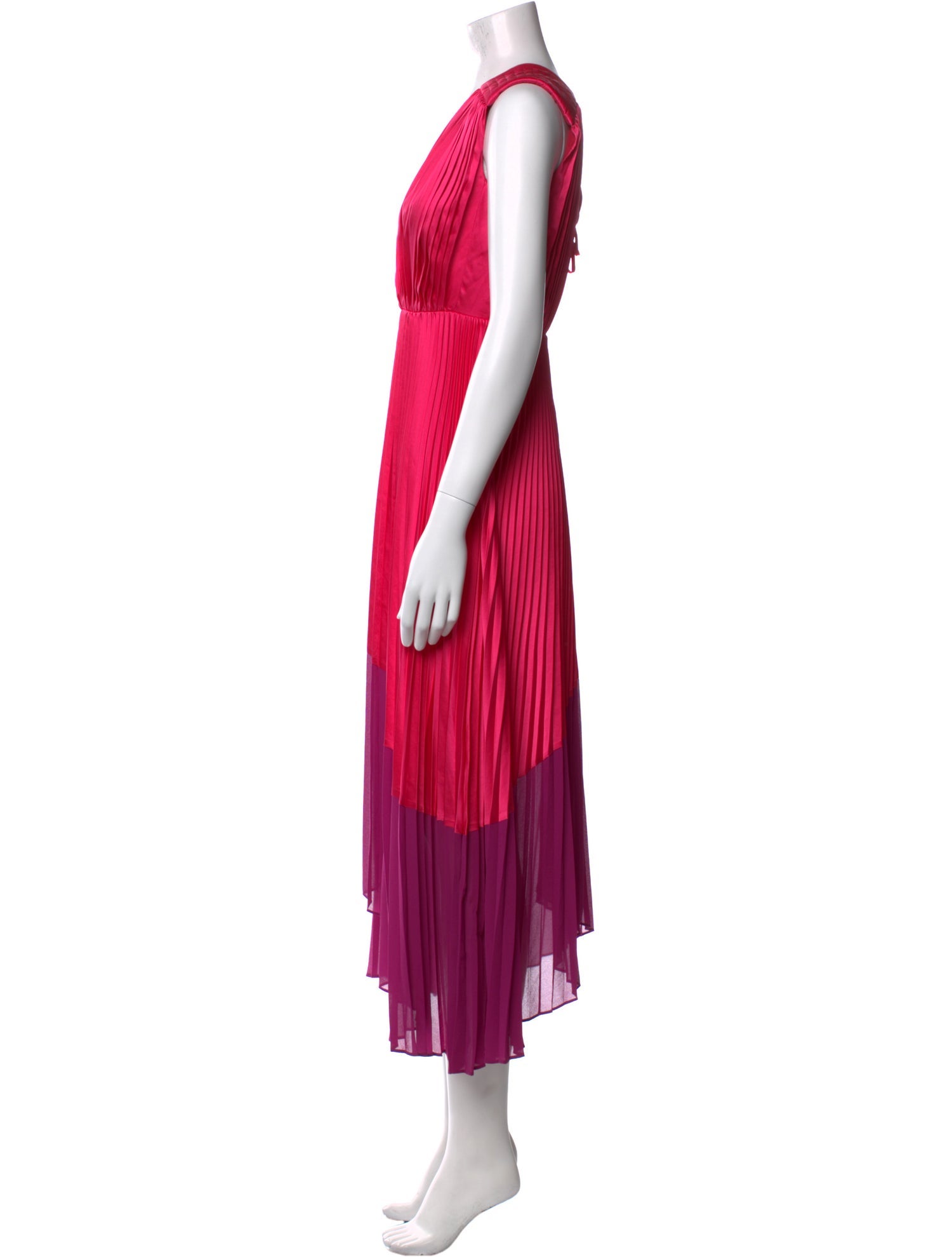 AMUR Colorblock Pattern Long Dress