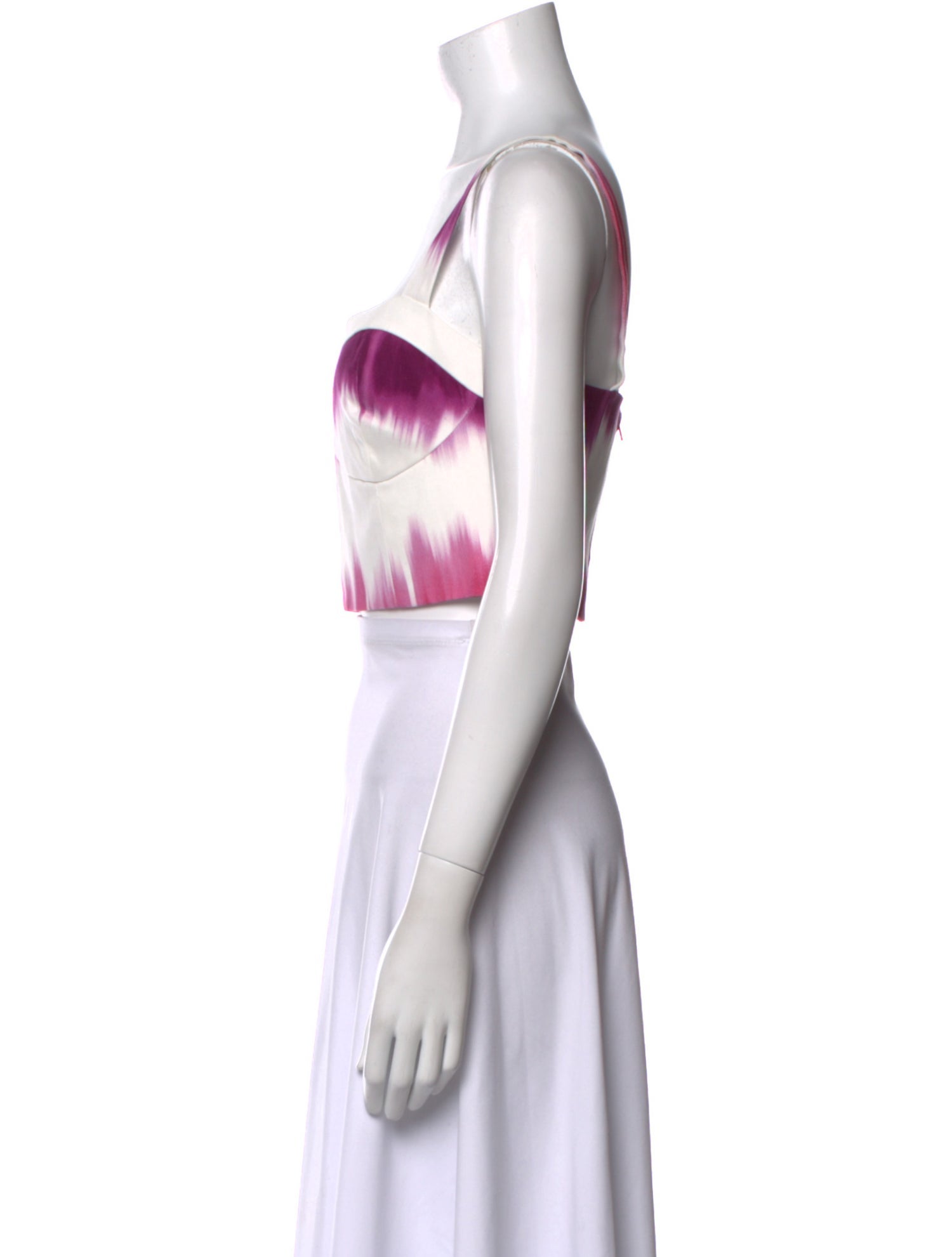 AMUR Printed Square Neckline Crop Top