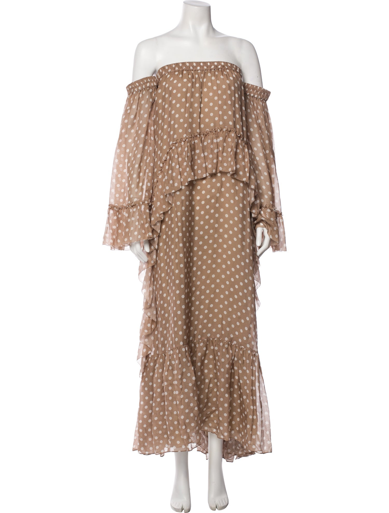 AMUR Polka Dot Print Long Dress