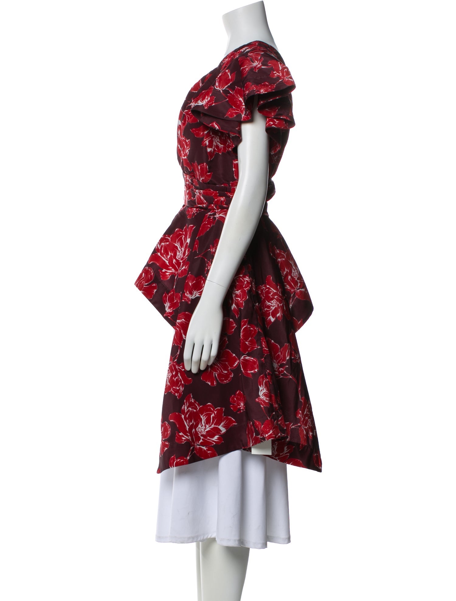 AMUR Floral Print One-Shoulder Blouse