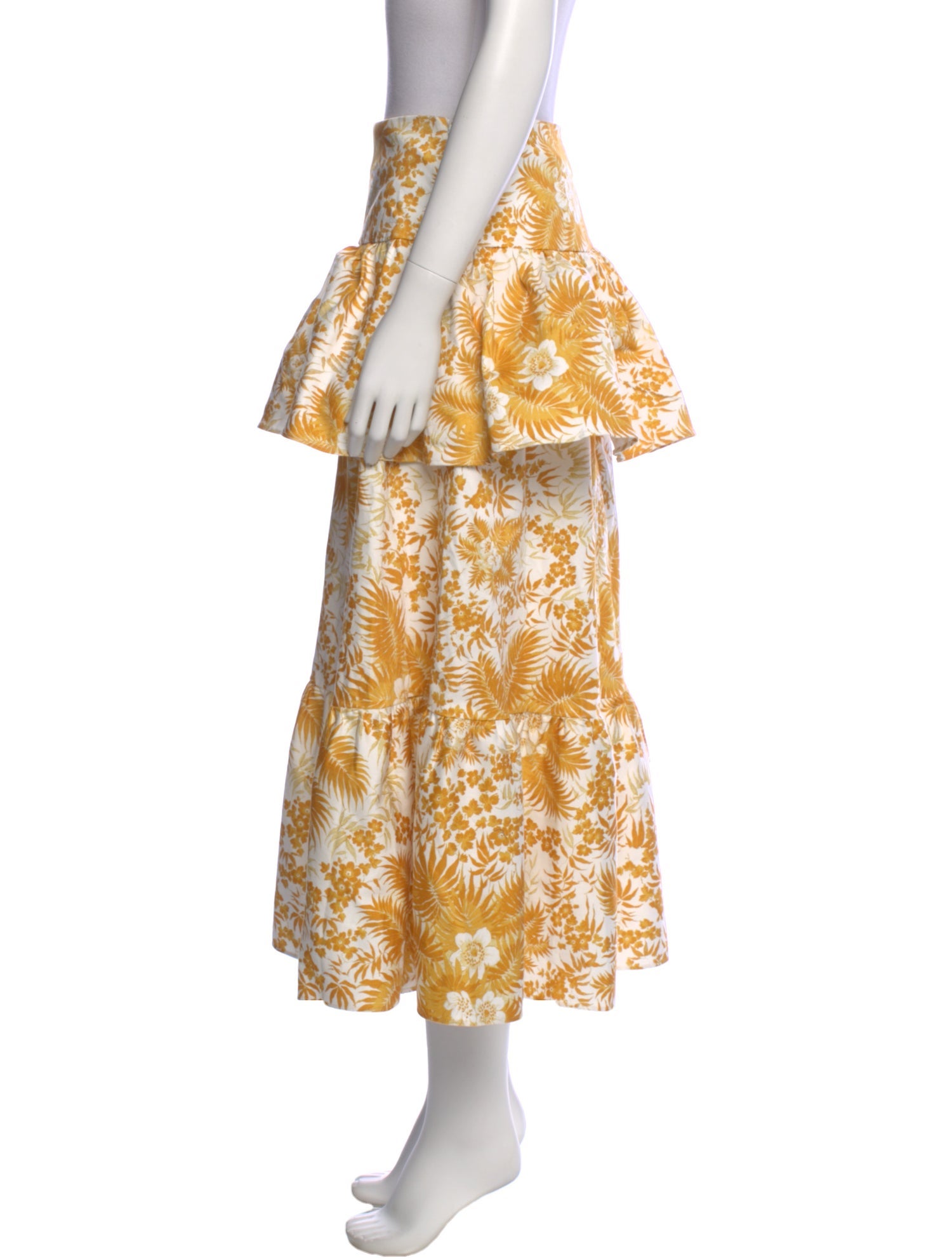 AMUR Floral Print Midi Length Skirt