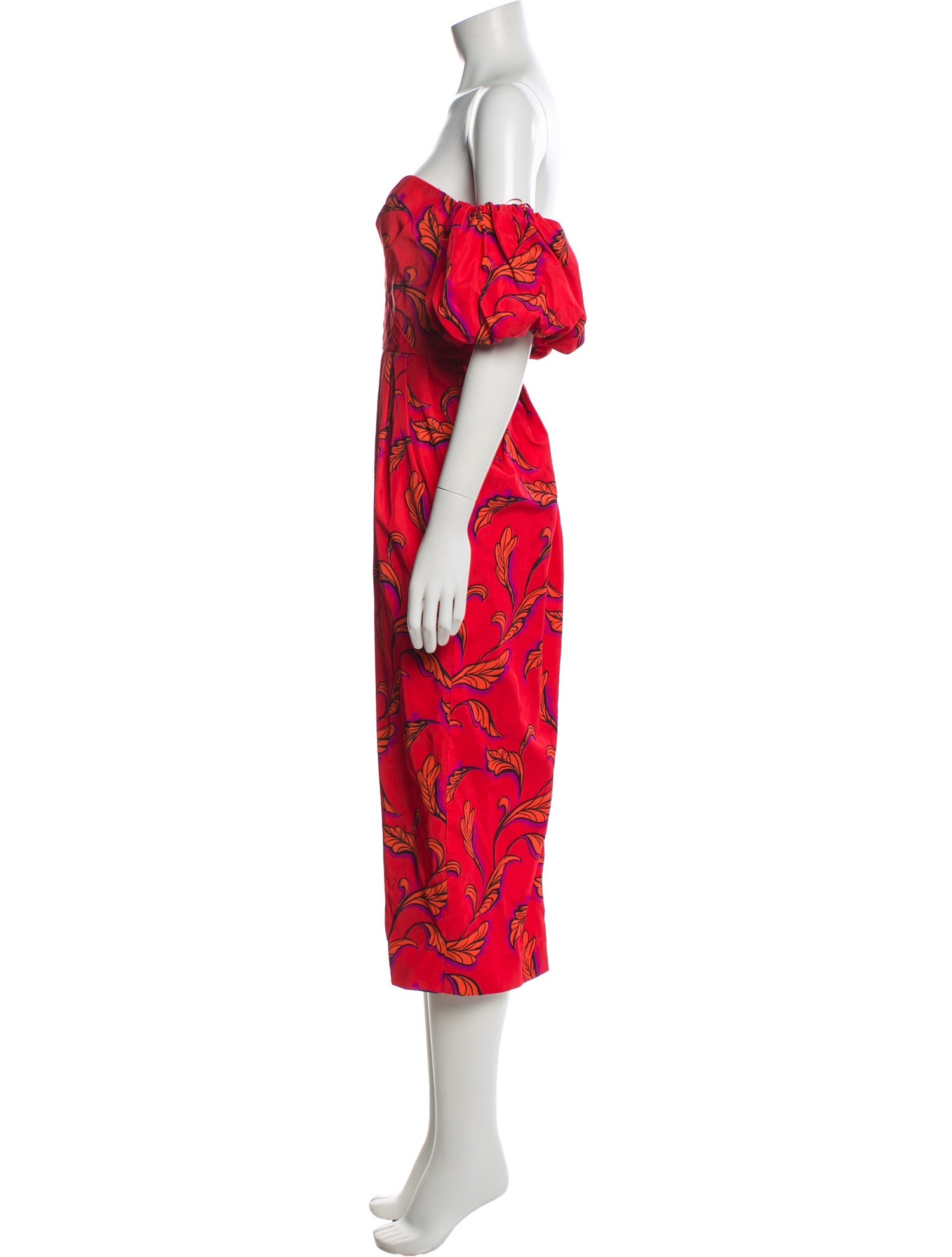 AMUR Floral Print Midi Length Dress