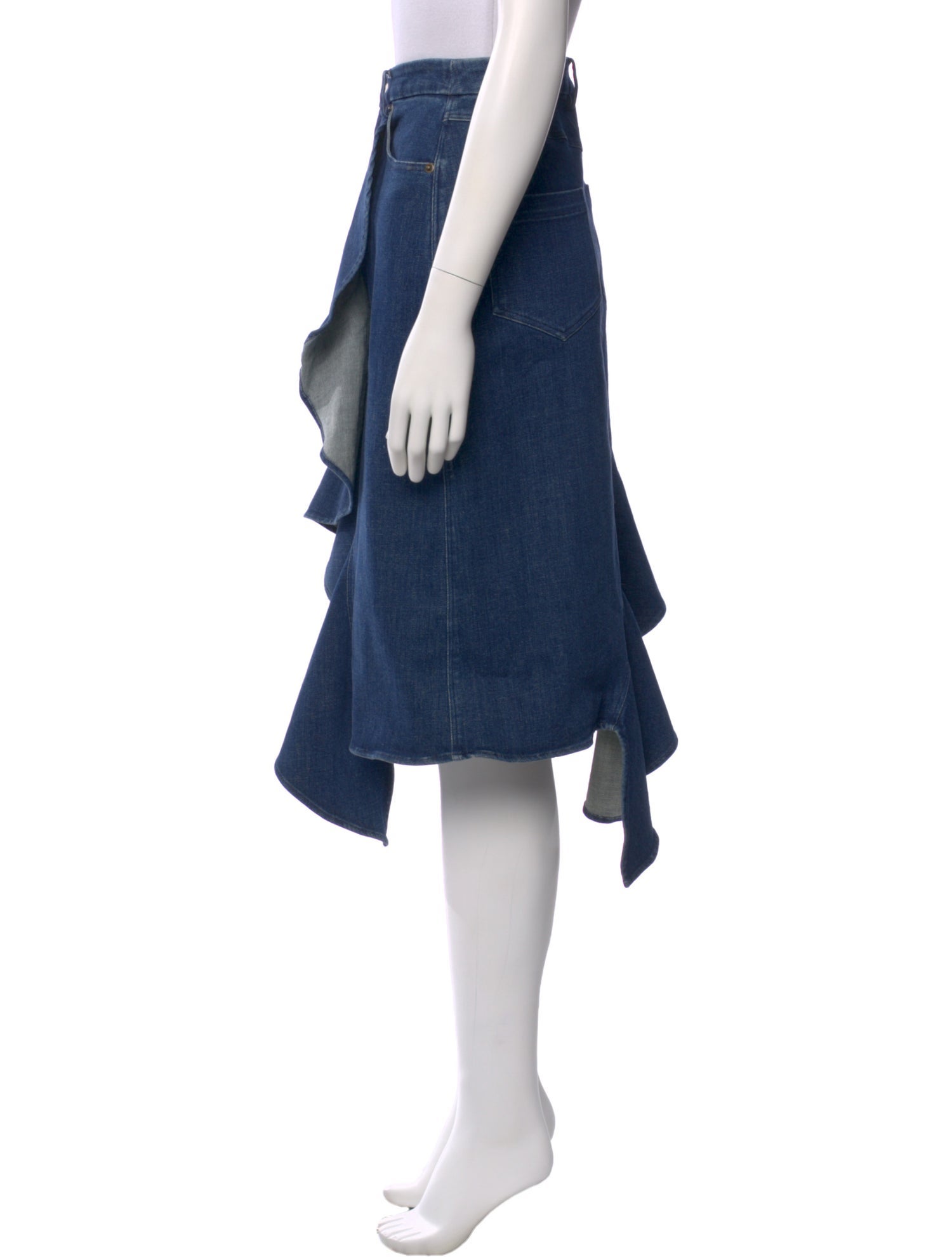 AMUR Ruffle Embellishment Midi Length Skirt