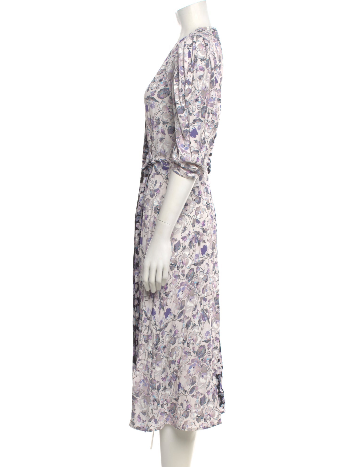 AMUR Floral Print Midi Length Dress