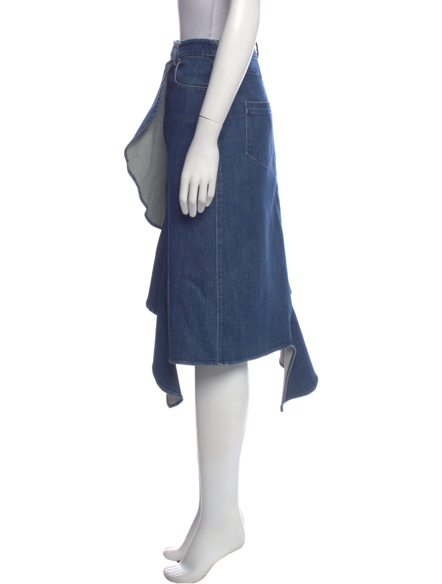 AMUR Ruffle Embellishment Midi Length Skirt