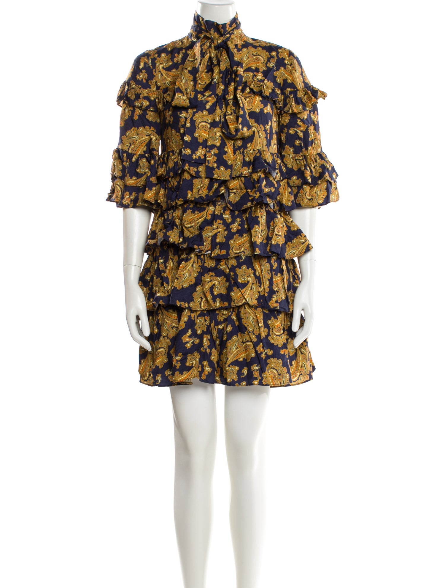 AMUR Paisley Print Mini Dress