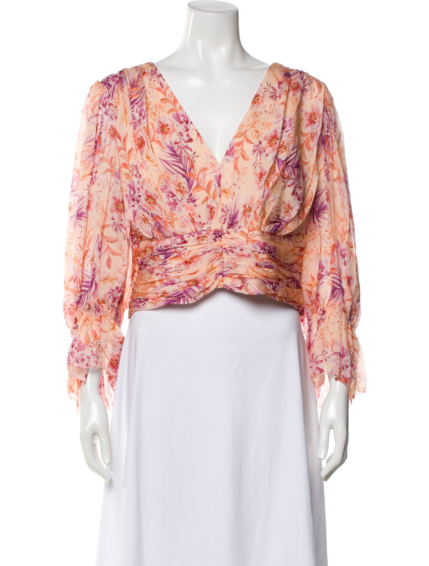 AMUR Silk Floral Print Blouse w/ Tags