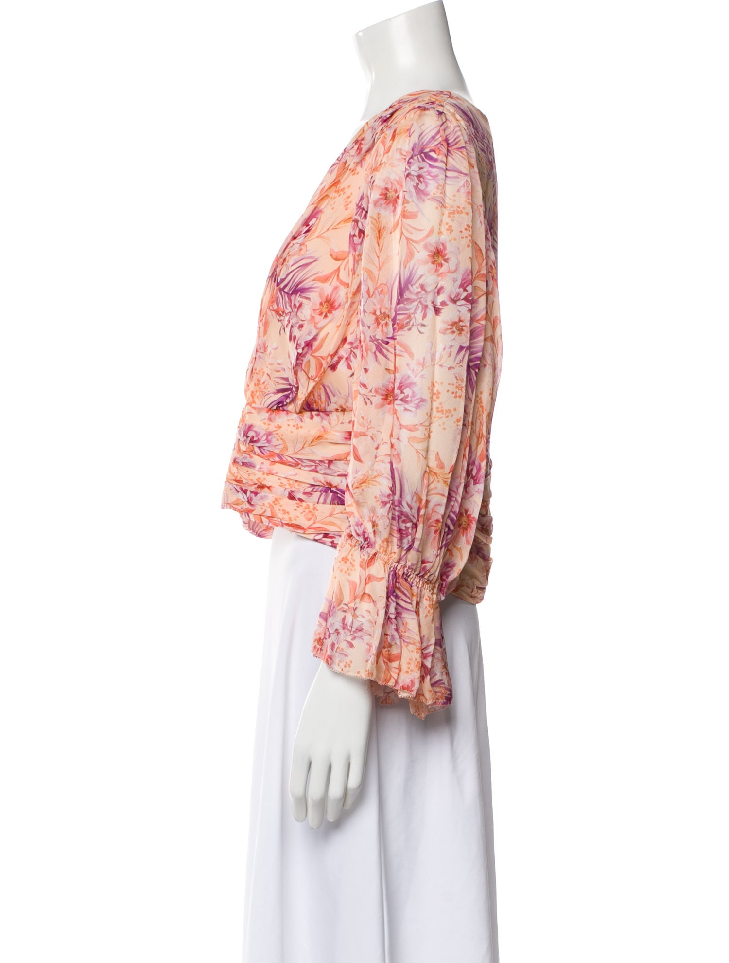 AMUR Silk Floral Print Blouse w/ Tags