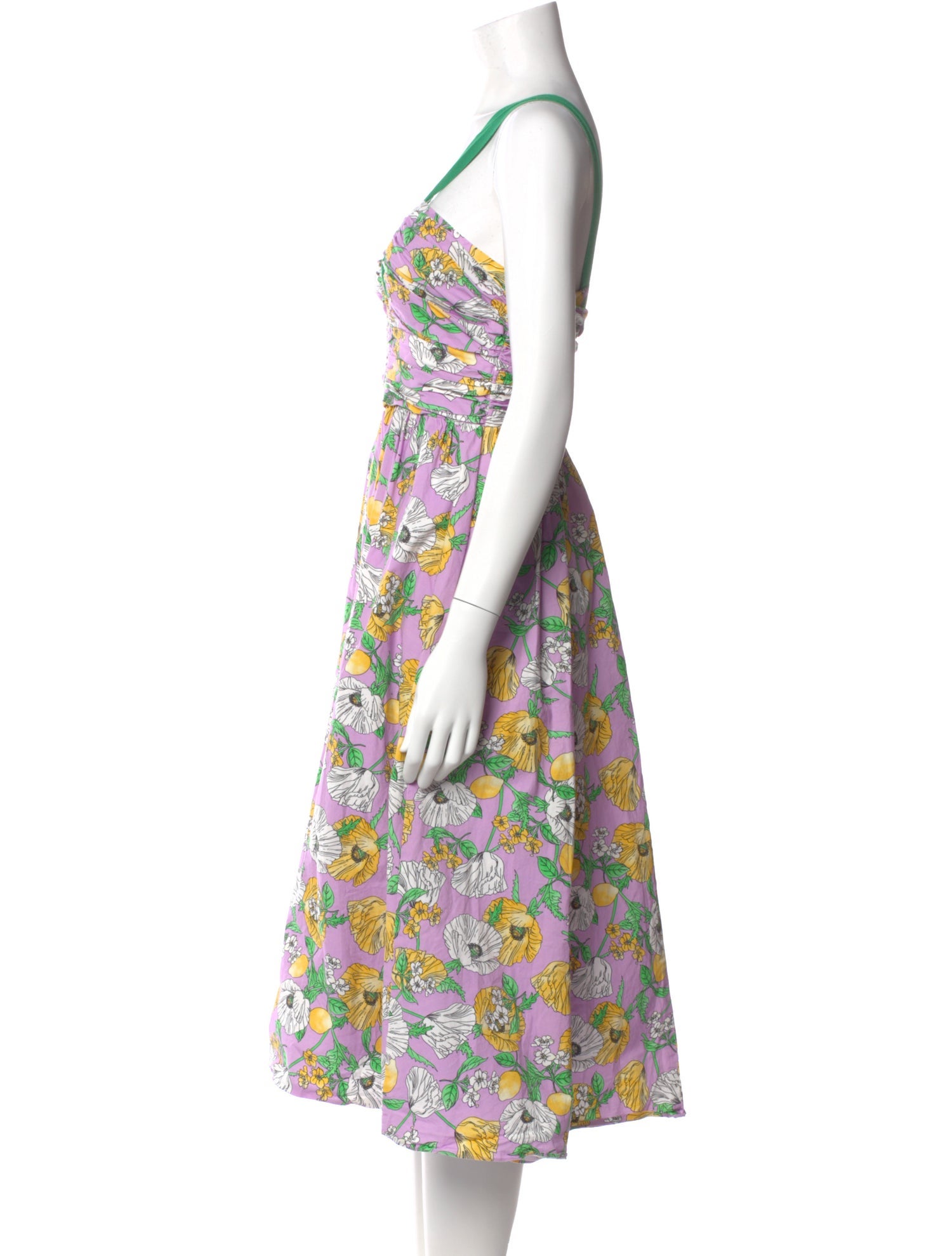 AMUR Floral Print Midi Length Dress