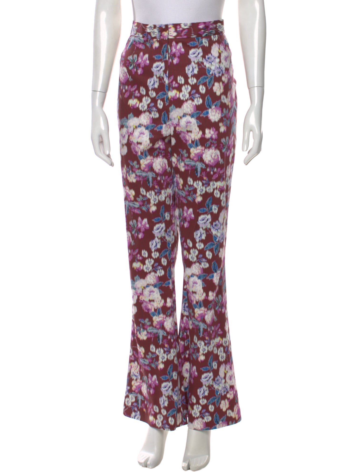 AMUR Floral Print Wide Leg Pants
