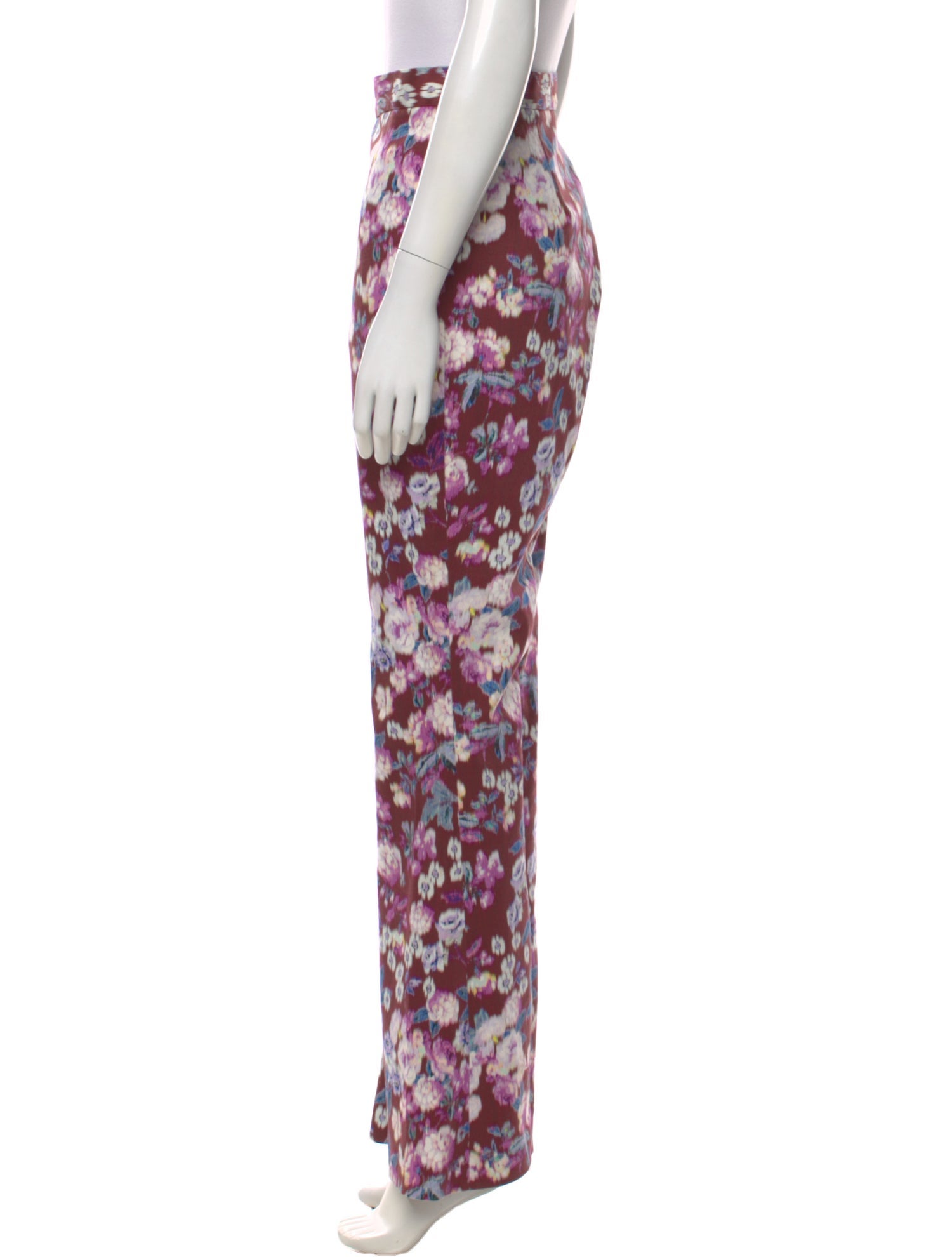 AMUR Floral Print Wide Leg Pants