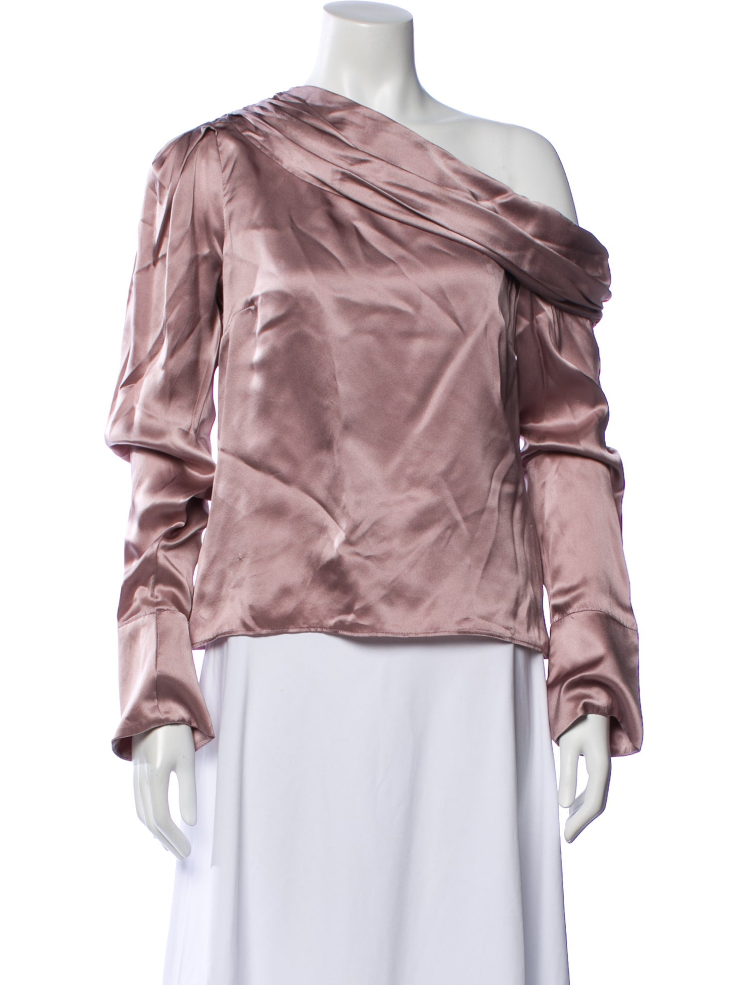 AMUR Silk Off-The-Shoulder Blouse