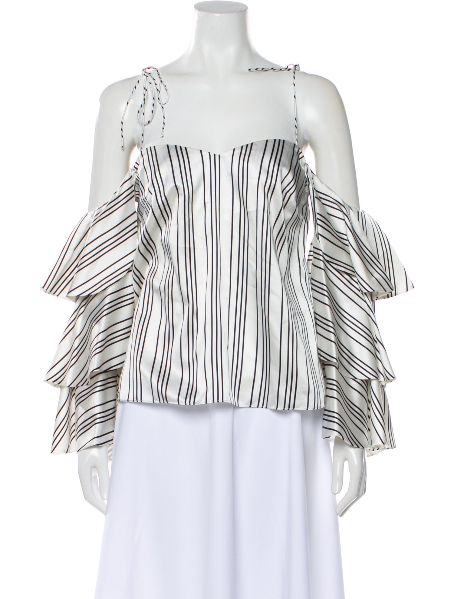 AMUR Striped Off-The-Shoulder Blouse