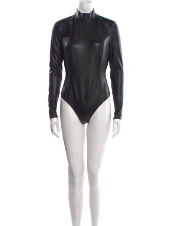 Amina Muaddi x Wolford Mock Neck Long Sleeve Bodysuit