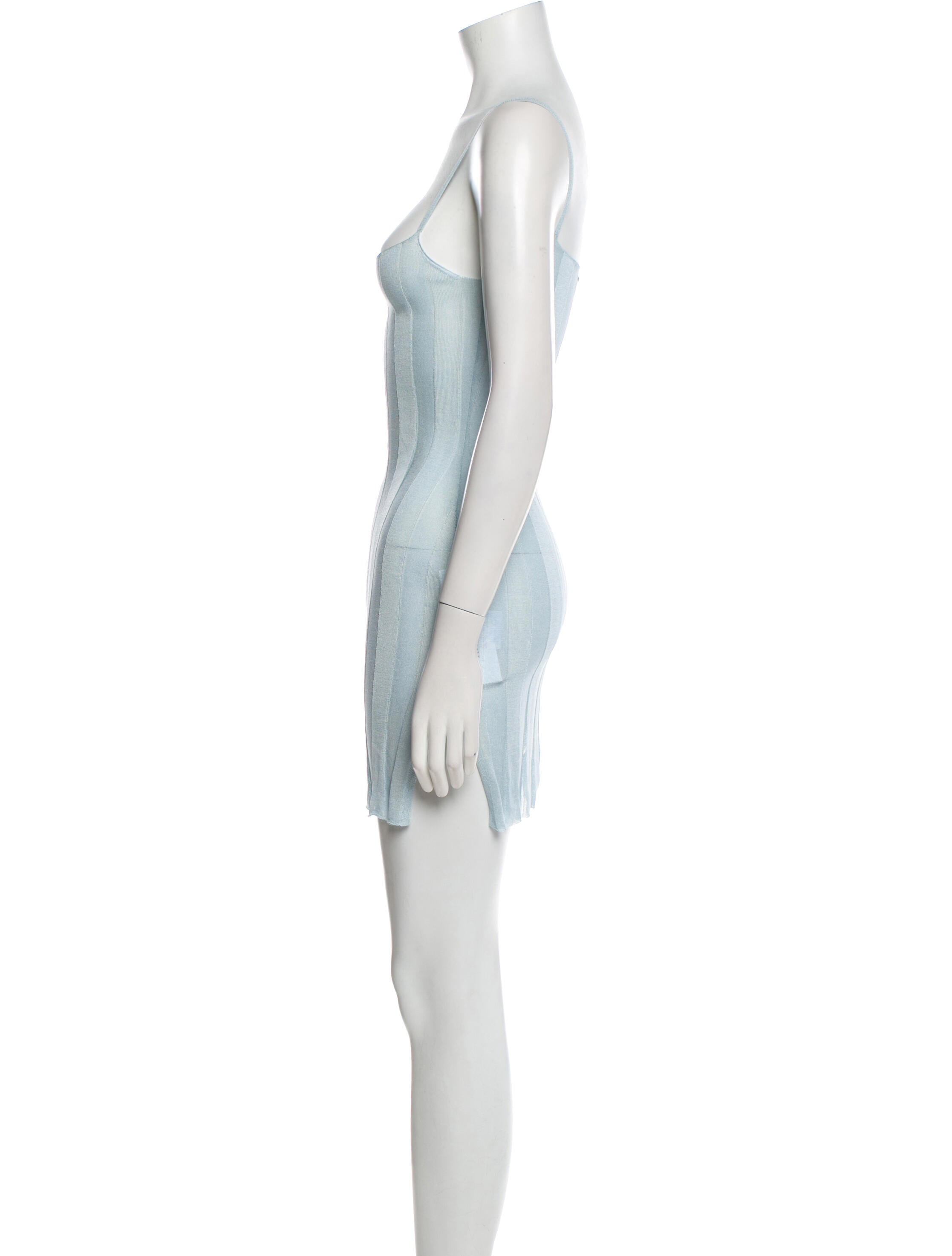 Aya Muse Square Neckline Mini Dress - Blue Dresses, Clothing - WAMYU20763 |  The RealReal