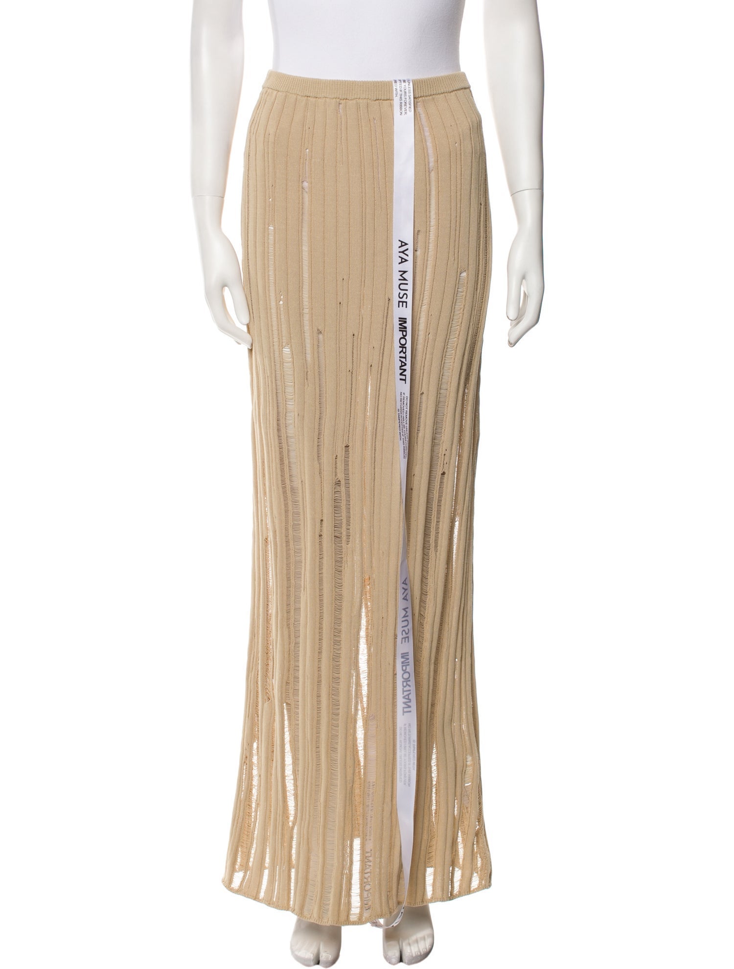 Aya Muse Distressed Accents Long Skirt w/ Tags