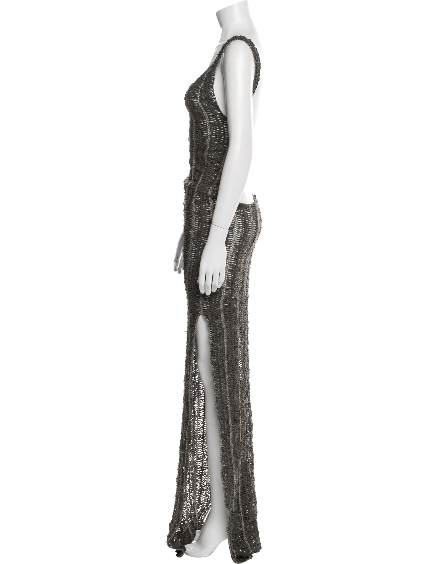 Aya Muse Colorblock Pattern Long Dress - Gold Dresses, Clothing -  WAMYU24839 | The RealReal